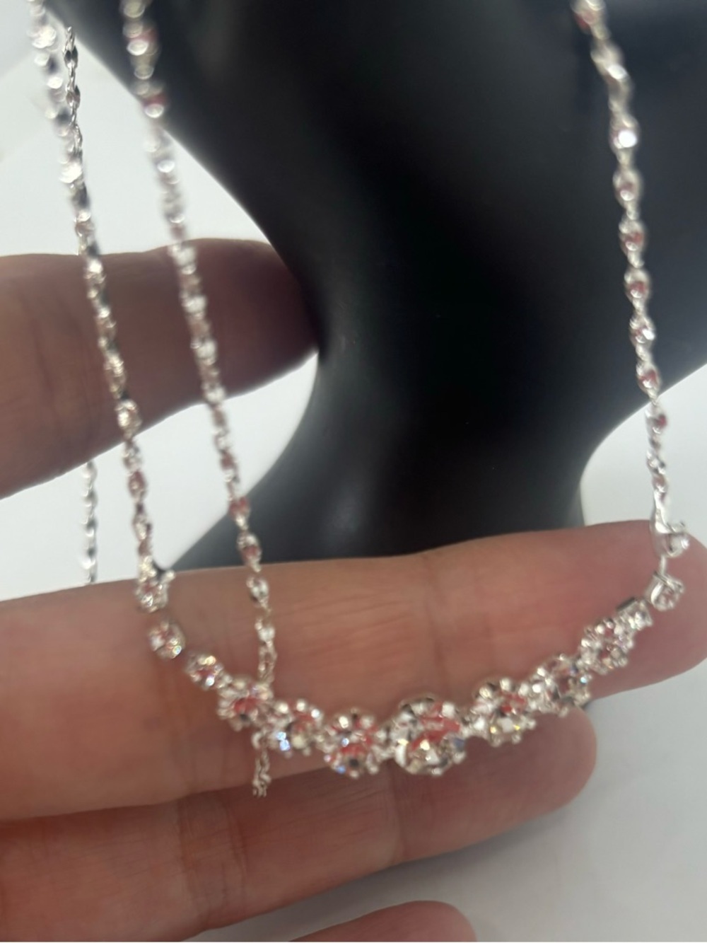 Icing Silver Crystal Floral Accent Necklace - Women Jewelry